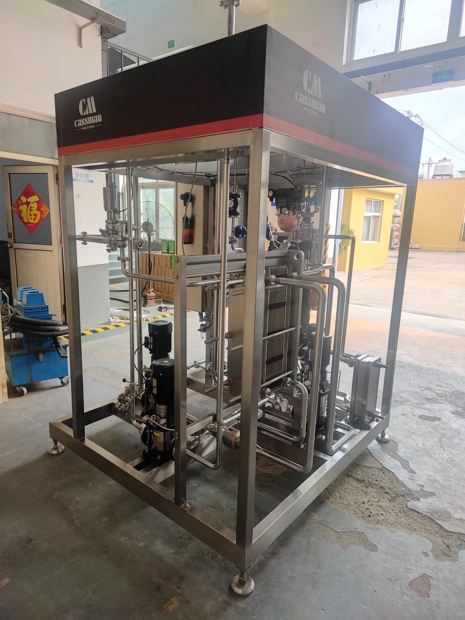 1000L/j Cassman HTST Flash Pasteurizer Dihantar ke Kilang Bir Belgium